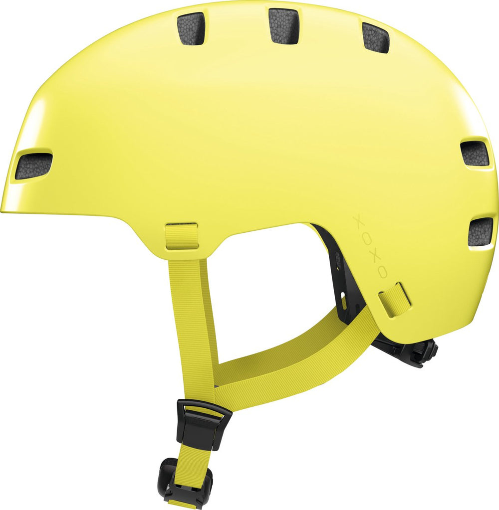 Abus fietshelm xoxo mono yellow s - 51-55 cm - geel - geschikt voor gebruik op elektrische fietsen - stadsfietsen - 370 g