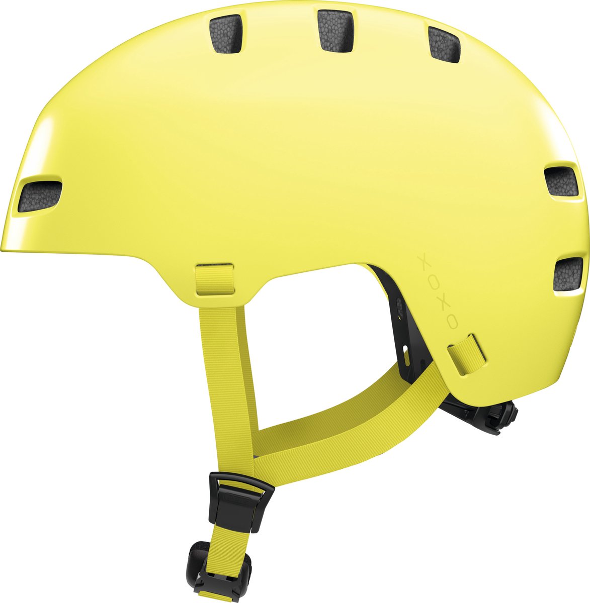 Abus fietshelm xoxo mono yellow s - 51-55 cm - geel - geschikt voor gebruik op elektrische fietsen - stadsfietsen - 370 g