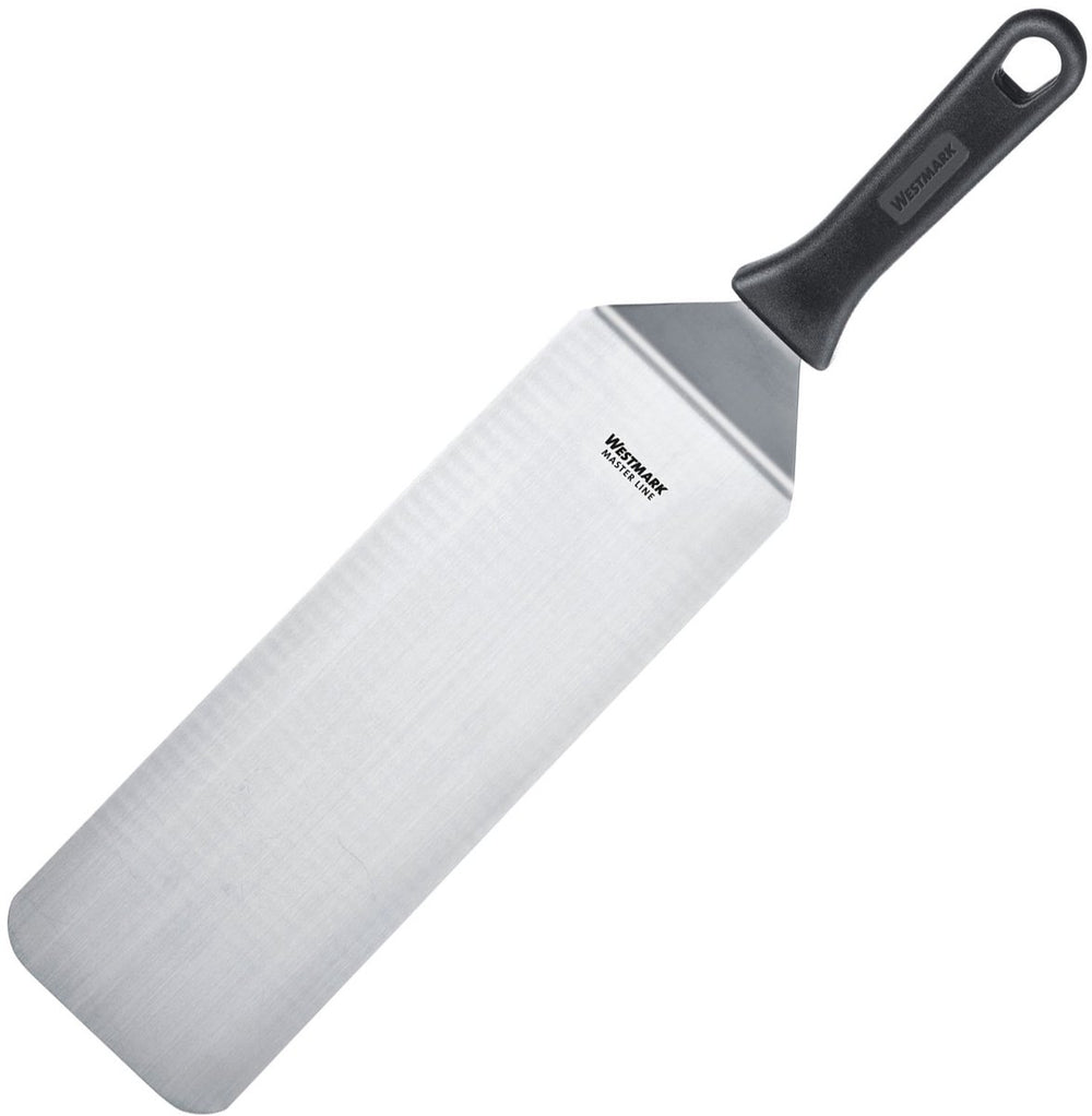 Westmark grillspatel, gebogen, flexibel, gesloten, lemmet: 9,5 x 27,5 cm, lengte: 43 cm, rvs kunststof, master line, zwart zilver, 13422270