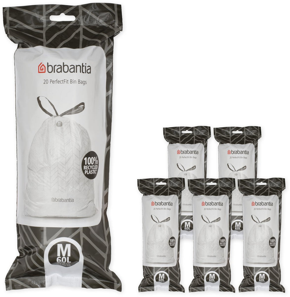 Brabantia perfectfit vuilniszakken - 60 l - code m - 6 rollen x 20 stuks