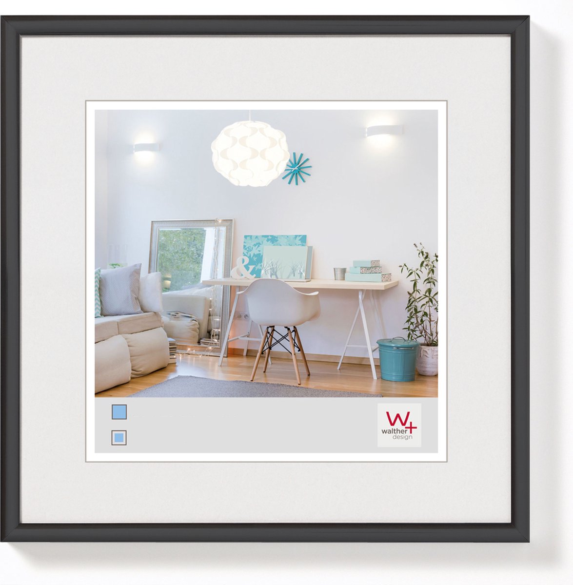 Walther new lifestyle - kunststof lijst - fotoformaat 20x20 cm - zwart