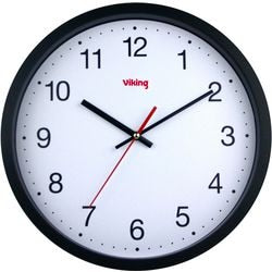 Wandklok viking rd3330b wit, zwart