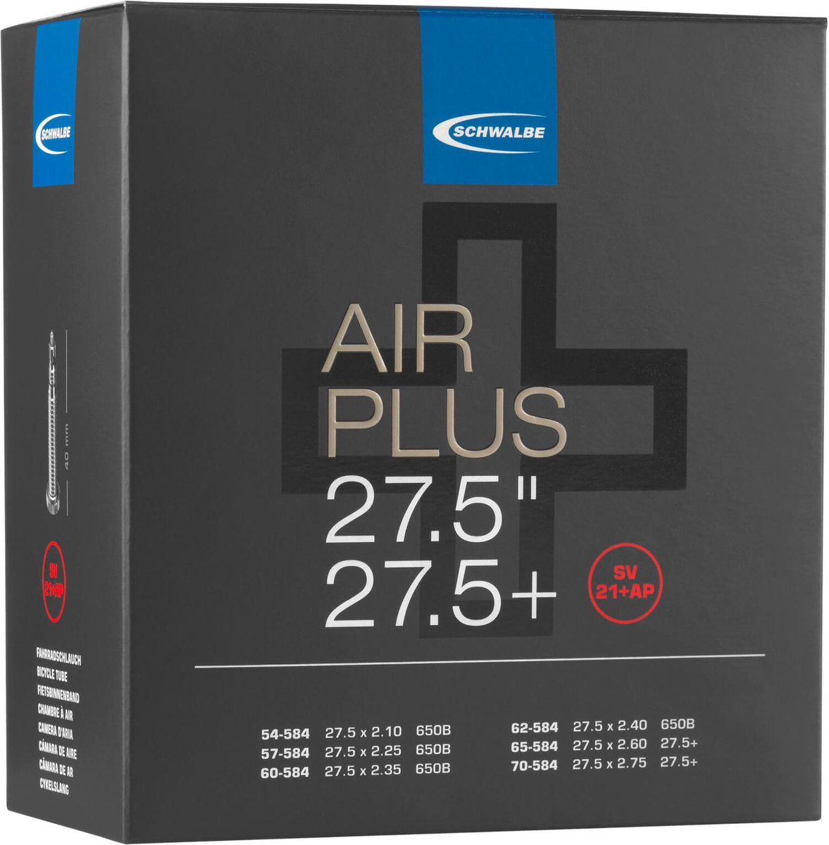 Schwalbe Binnenband SV21+AP Air Plus 27,5 54 70-584 40mm ventiel