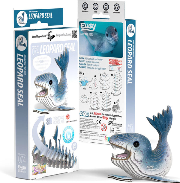 Eugy 3d puzzel - zeeluipaard - zeedieren - duurzaam - verzamel ze allemaal - 6 jaar