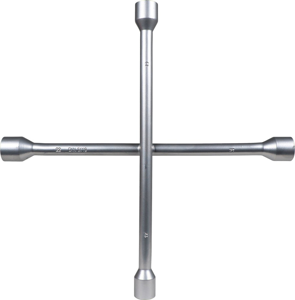 Carpoint kruissleutel – 17 19 21 22 mm – volledig staal – 35 x 35 cm – ideaal voor bandenwissel – sterk betrouwbaar