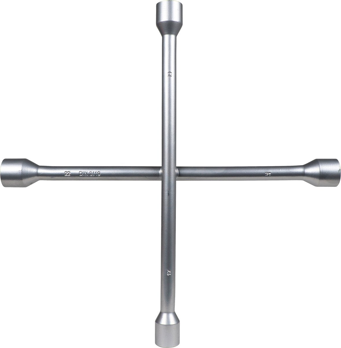 Carpoint kruissleutel – 17 19 21 22 mm – volledig staal – 35 x 35 cm – ideaal voor bandenwissel – sterk betrouwbaar