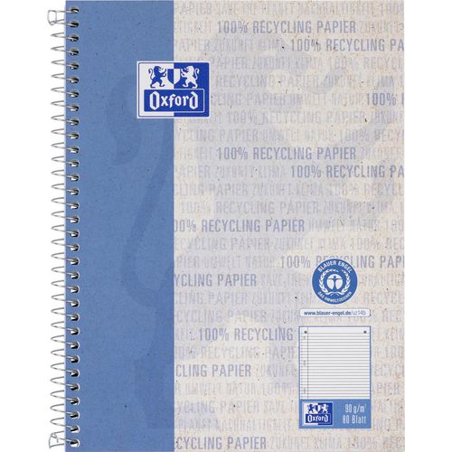Collegeblok oxford 400159376 a5+ blauw