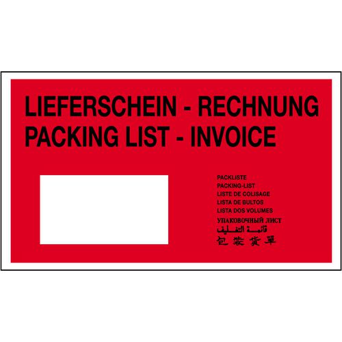 Paklijst enveloppen raja pcl15lr 165 mm pe, siliconepapier