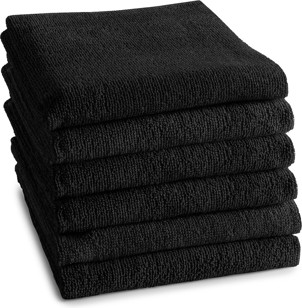 Ddddd - logo - 6x keukendoek - set van 6 stuks - katoen - keukenhanddoeken - 50x55 cm - zwart