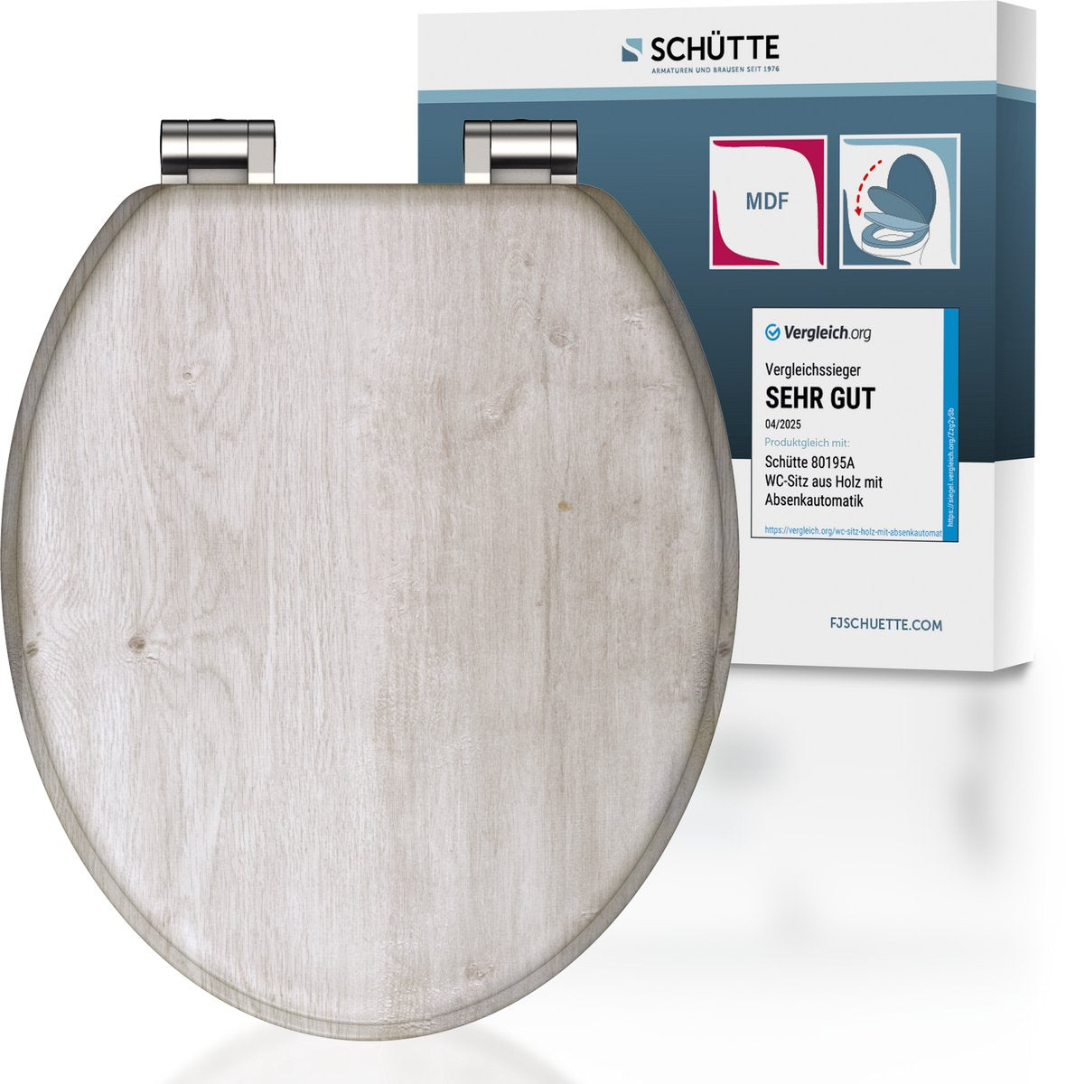 Schütte toiletbril met softclose licht hout mdf