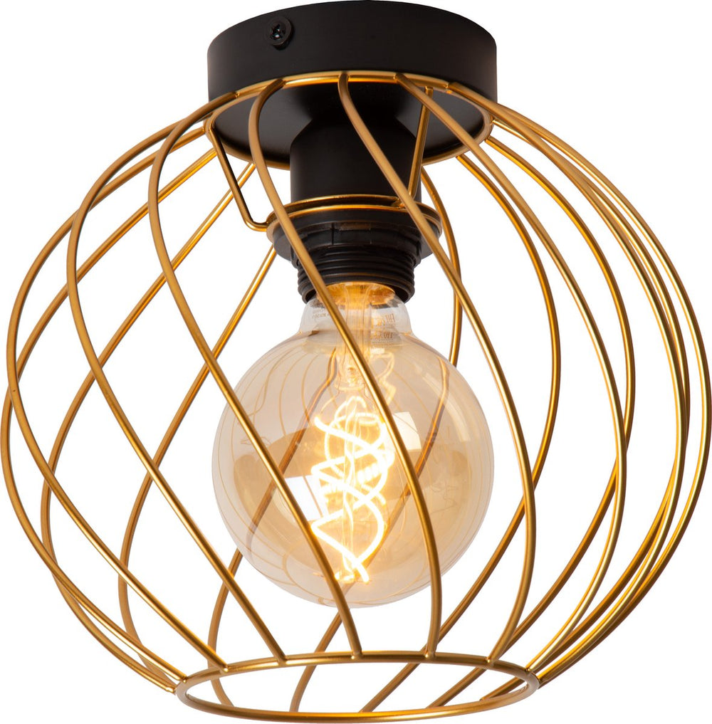 Lucide danza - plafonnière (plafondlamp) - ø 25 cm - 1xe27 - mat goud messing
