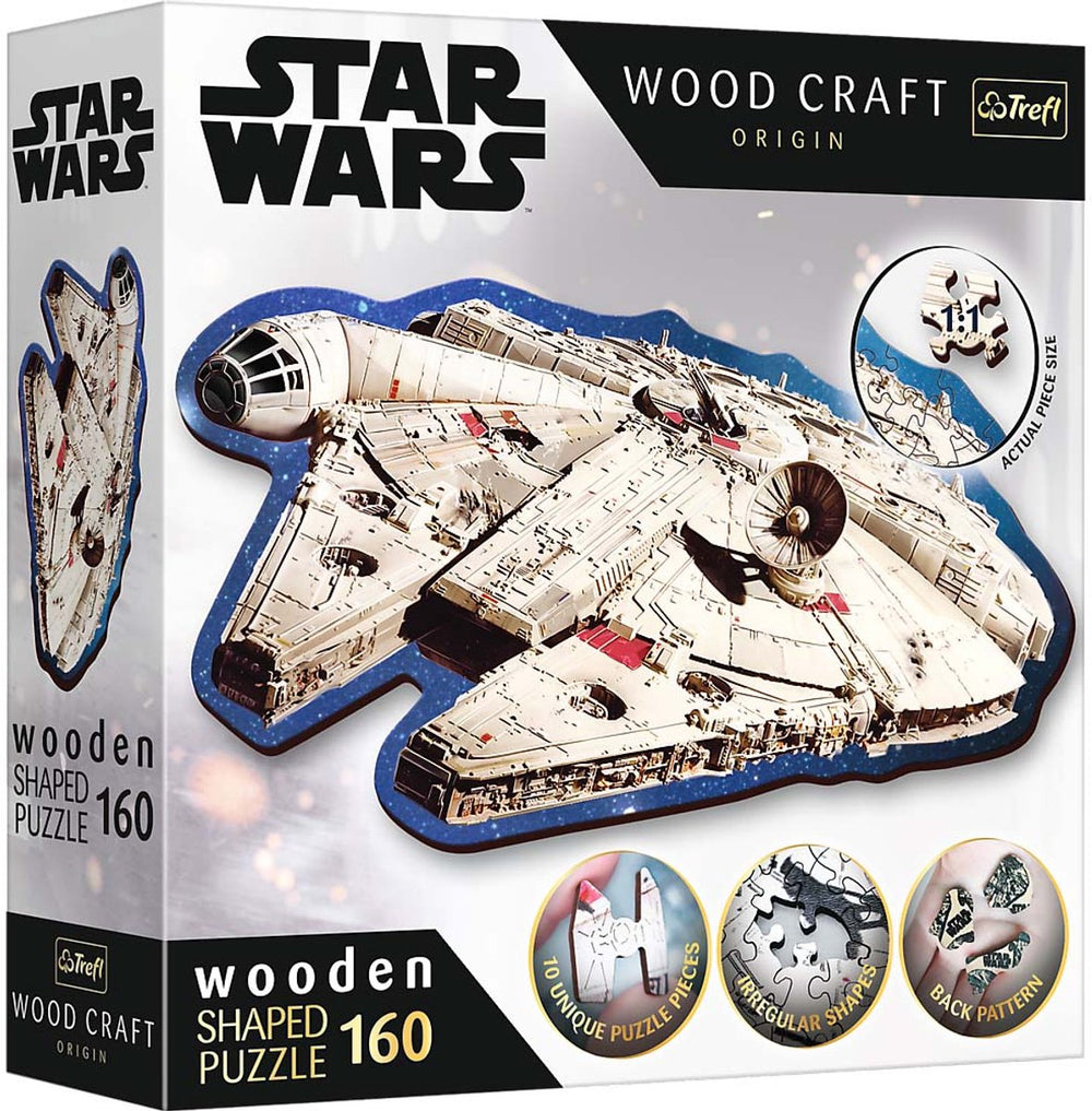 Trefl star wars houten puzzel millennium falcon 160 stukjes fsc.