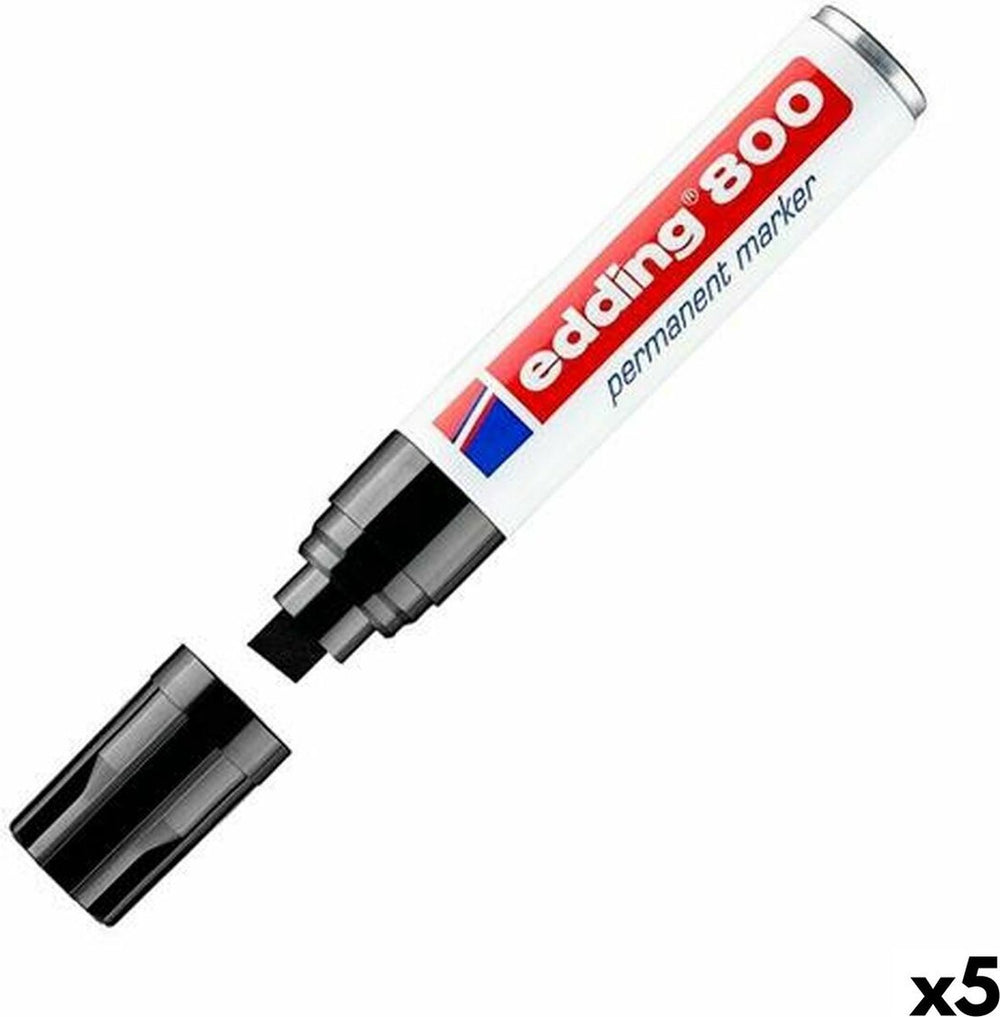 Edding - viltstift 800 schuin zwart 4-12mm | 5 stuks