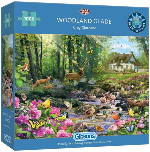 Gibsons - woodland glade (door greg giordano) - 1000 stukjes 68×49cm (b×h) - legpuzzel voor volwassenen