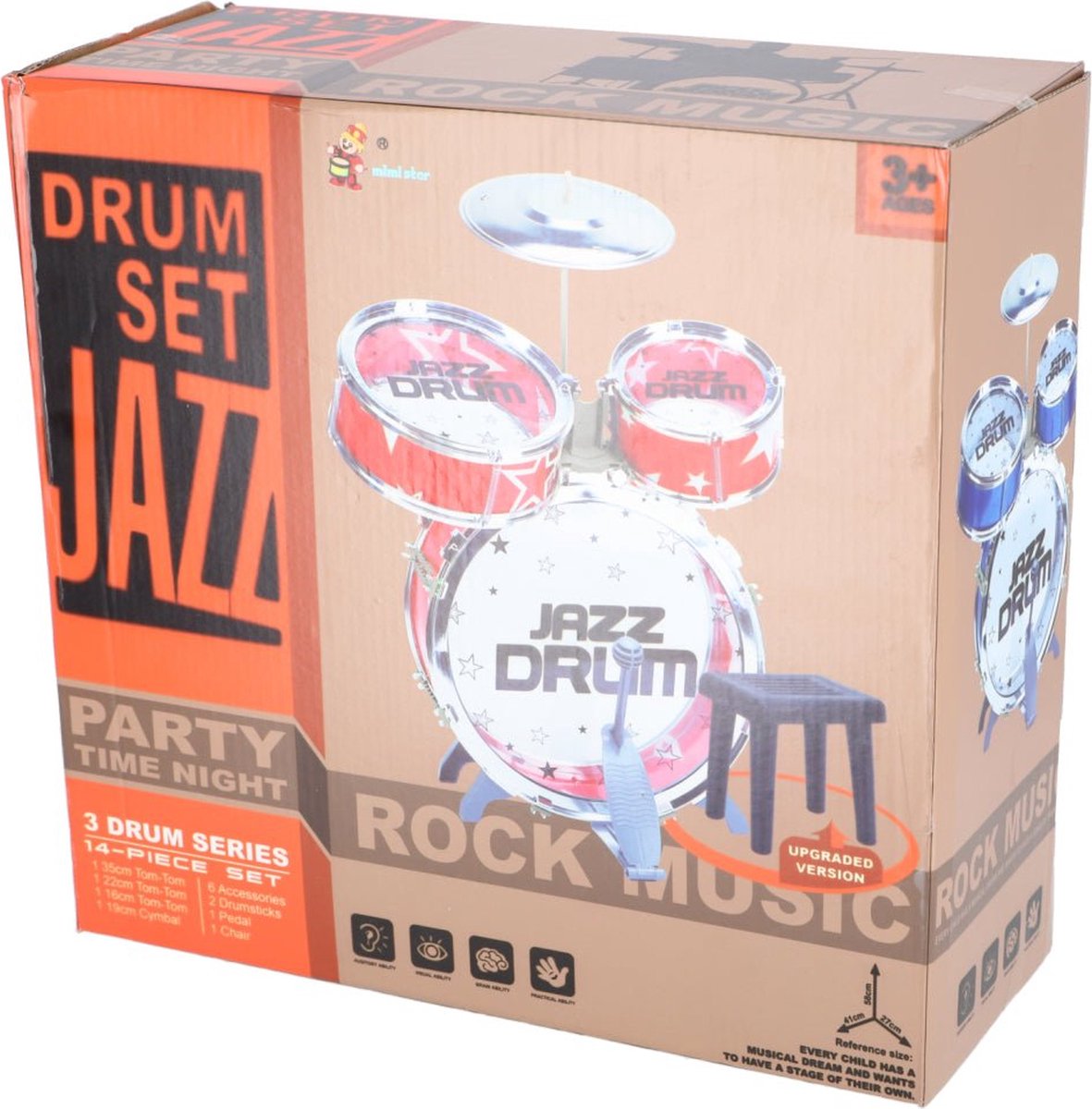 Drumstel met stoel rockmuziek