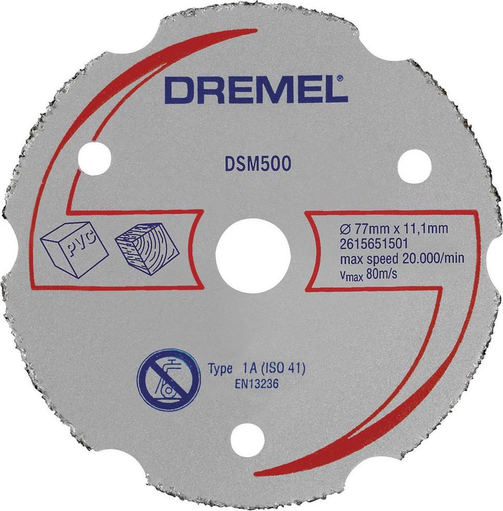 Dremel dsm500 2615s500jb doorslijpschijf recht 77 mm 1 stuk(s) hardhout, zacht hout, multiplex, laminaat, kunststof, gi