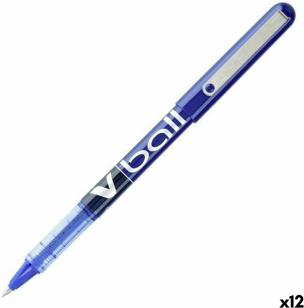 Pilot pen roller v ball 0,7 mm blauw metaal plastic (12 stuks)