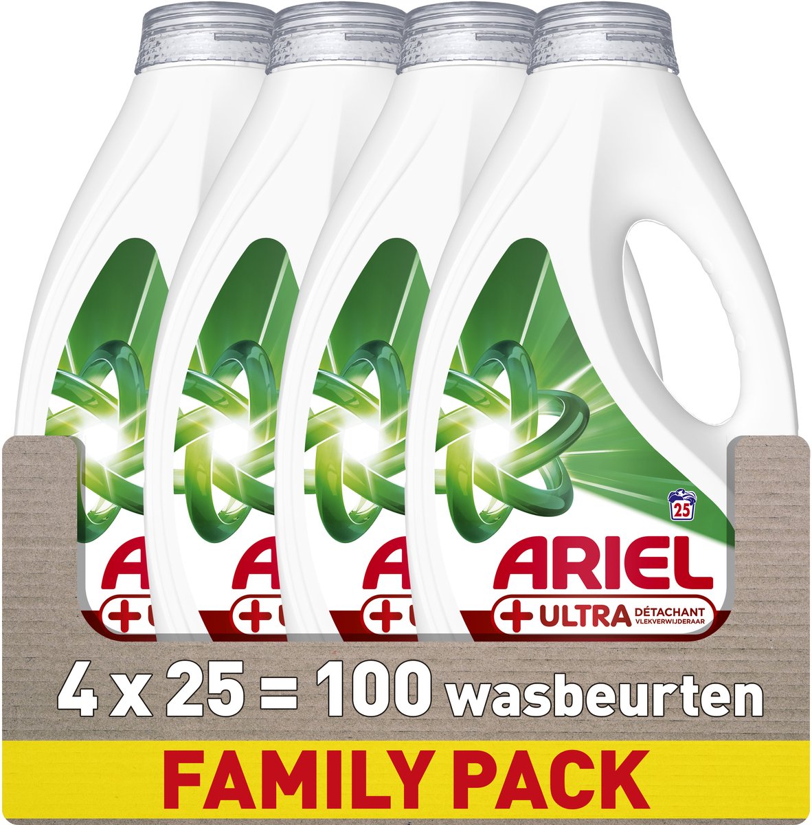 Ariel vloeibaar wasmiddel +ultra vlekverwijdering - 4 x 25 wasbeurten