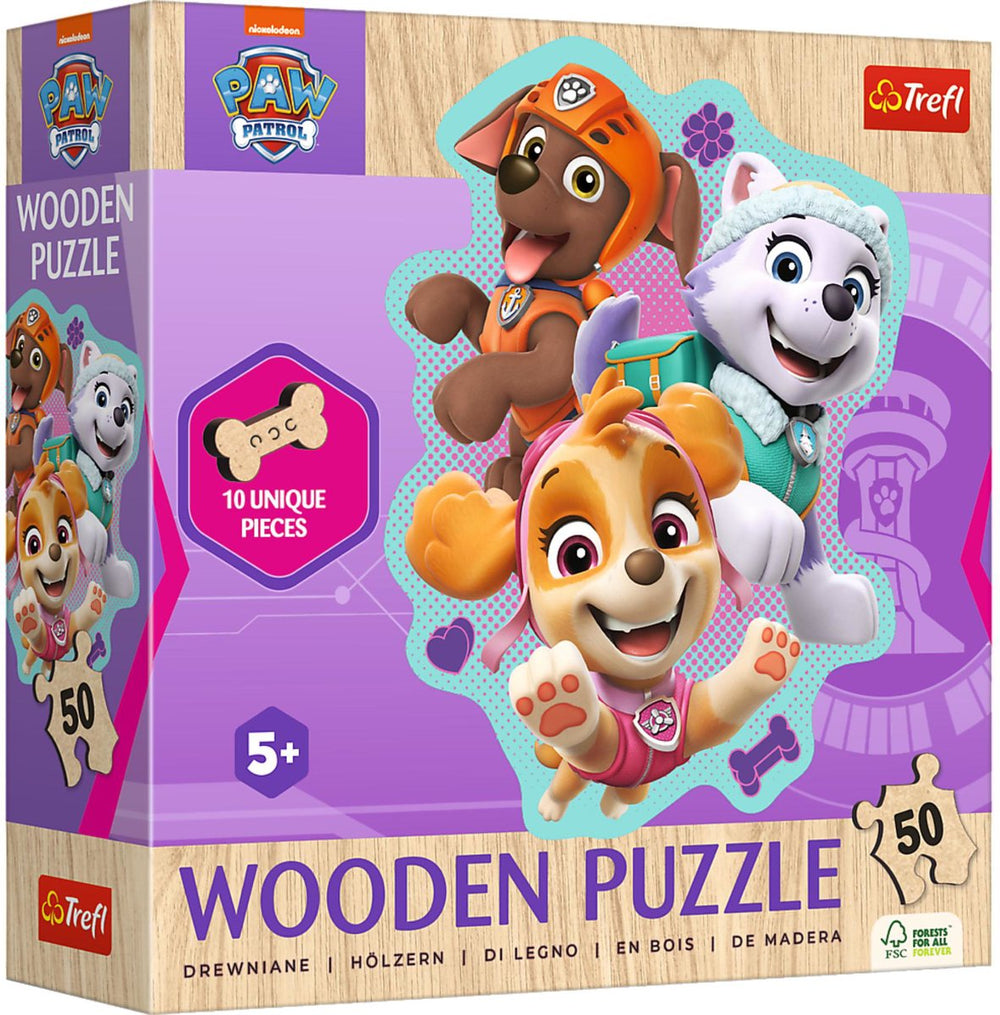 Trefl paw patrol houten puzzel 50 stukjes - educatief kinderspel.