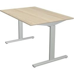 Bureau kerkmann 11020450 in hoogte verstelbaar esdoorn, zilver