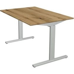 Bureau kerkmann 11020455 in hoogte verstelbaar zilver, eik