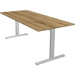Bureau kerkmann 11020755 in hoogte verstelbaar zilver, eik