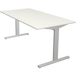 Bureau kerkmann 11020610 in hoogte verstelbaar wit, zilver