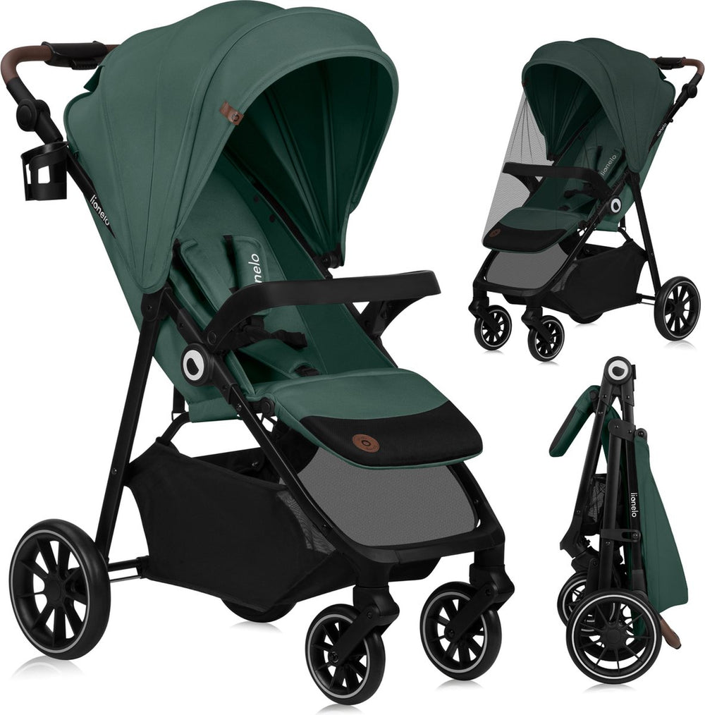 Lionelo emma one buggy en kinderwagen tot 22 kg – xxl kapje – eva wielen – lichtgewicht en onderhoudsvrij – verstelbare rugleuning – eénhandig inklapbaar – verstelbare duwstang – centrale voetrem – 5-punts veiligheidsgordel – stadswandelwagen