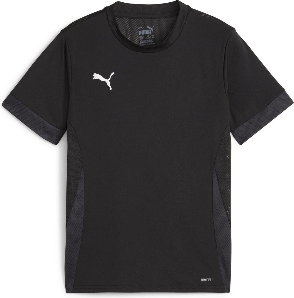 Puma teamgoal matchday jersey jr unisex sportshirt - black- white-flat dark gray