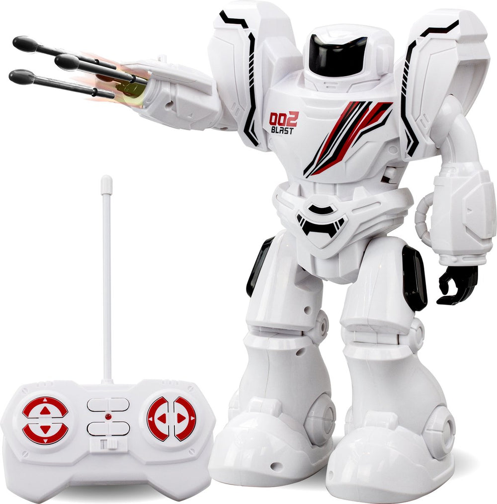 Silverlit robot robo blast one wit - bestuurbare speelgoedrobot met schietende vuist - 26 cm hoog