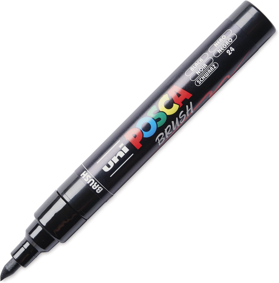 Posca uni brushmarker pc5br zwart - brushpunt 1-4 mm
