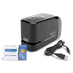 Rapesco 626el elektrische nietmachine, 26 6, usb batterij, zwart