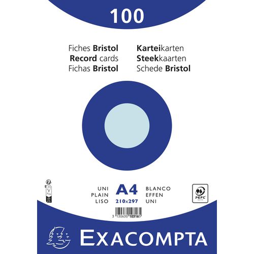 Indexkaarten exacompta 10316e hemelsblauw papier