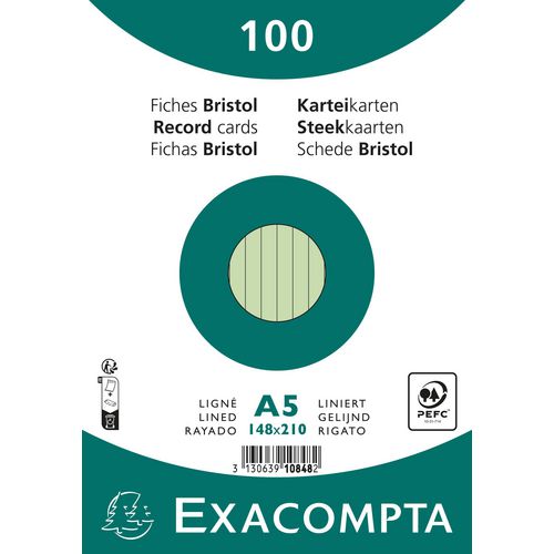 Indexkaarten exacompta 10848se groen papier