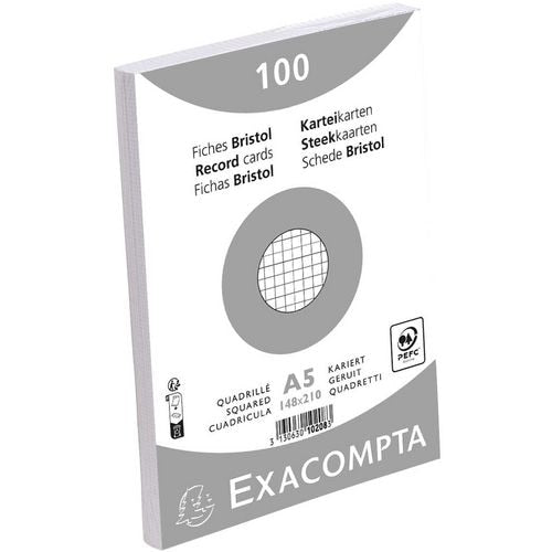 Indexkaarten exacompta 10208e wit papier