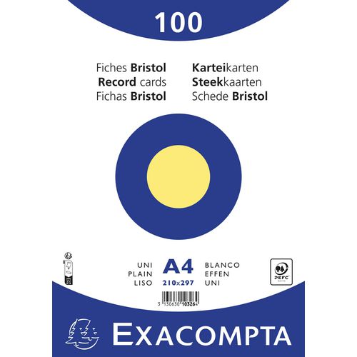Indexkaarten exacompta 10326e geel papier