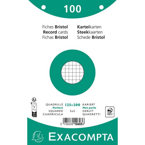 Indexkaarten exacompta 10603e wit papier