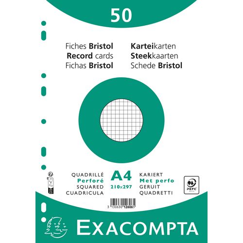 Indexkaarten exacompta 12606e wit papier