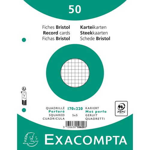 Indexkaarten exacompta 10620e wit papier