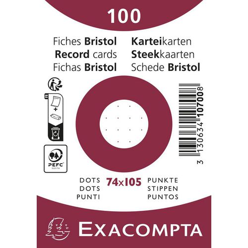 Indexkaarten exacompta 10700se wit papier