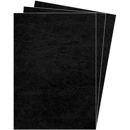 Pack 100 binding cover black 5370405 fellowes leatherboard a4