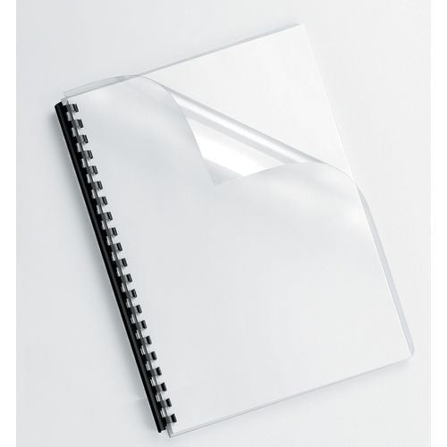 Pack 100 binding cover transparent 53762 fellowes pvc a4