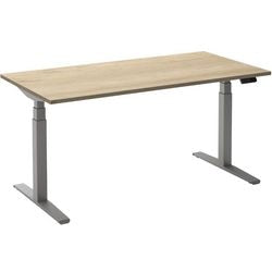 Zit-sta-bureau ceha ade2plme168q9006rew eiken wit melamine, metaal