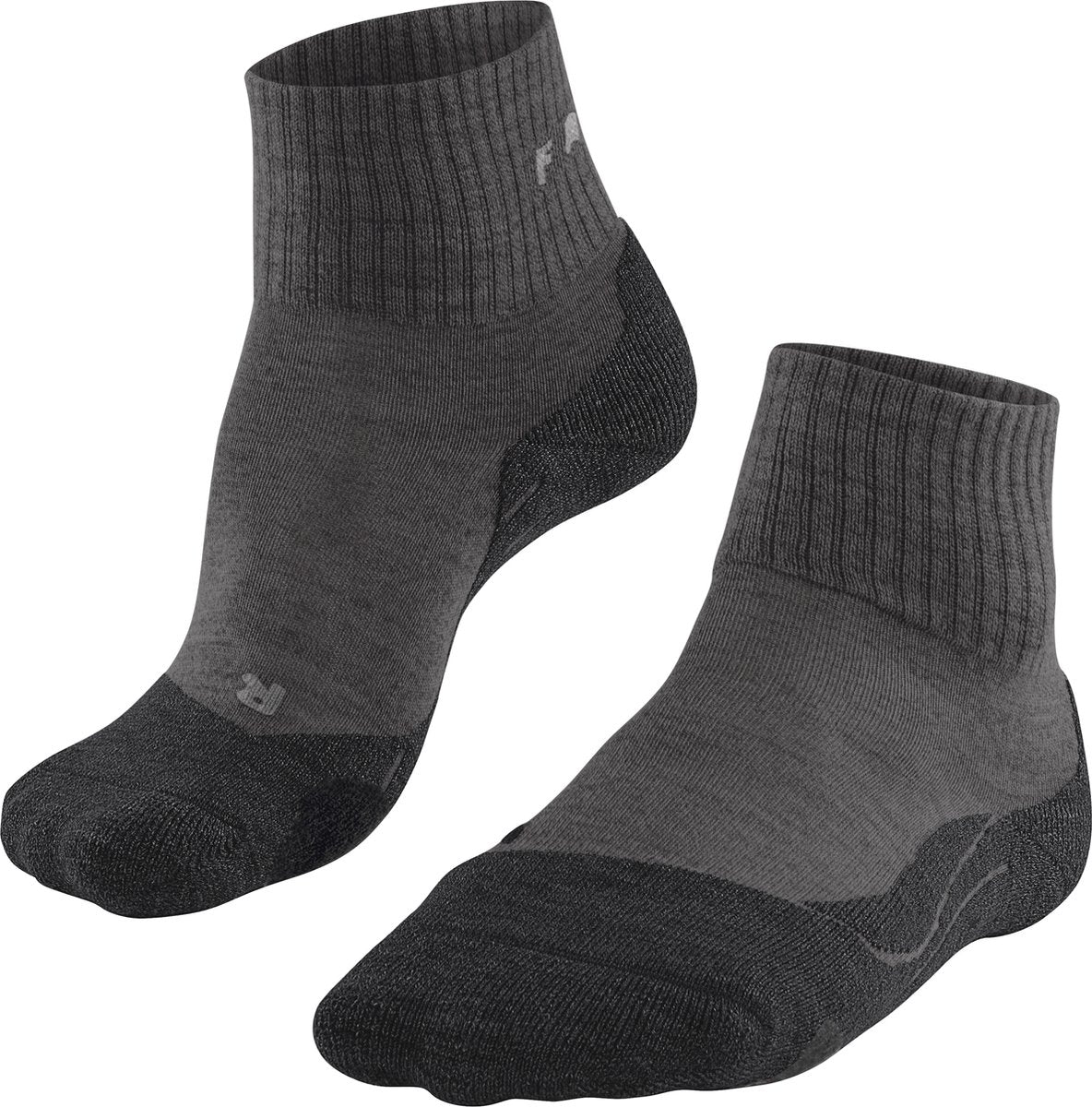 Falke tk2 wool short anti-blaar dik wol functioneel materiaal wandelsokken dames grijs - maat 41-42