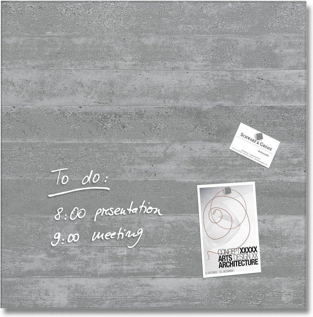 Sigel glasmagneetbord - artverum - 48x48cm - betondesign - si-gl168