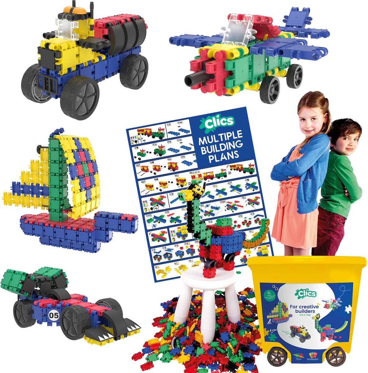 Clics rolbox bouwblokken - bouwset 25in1