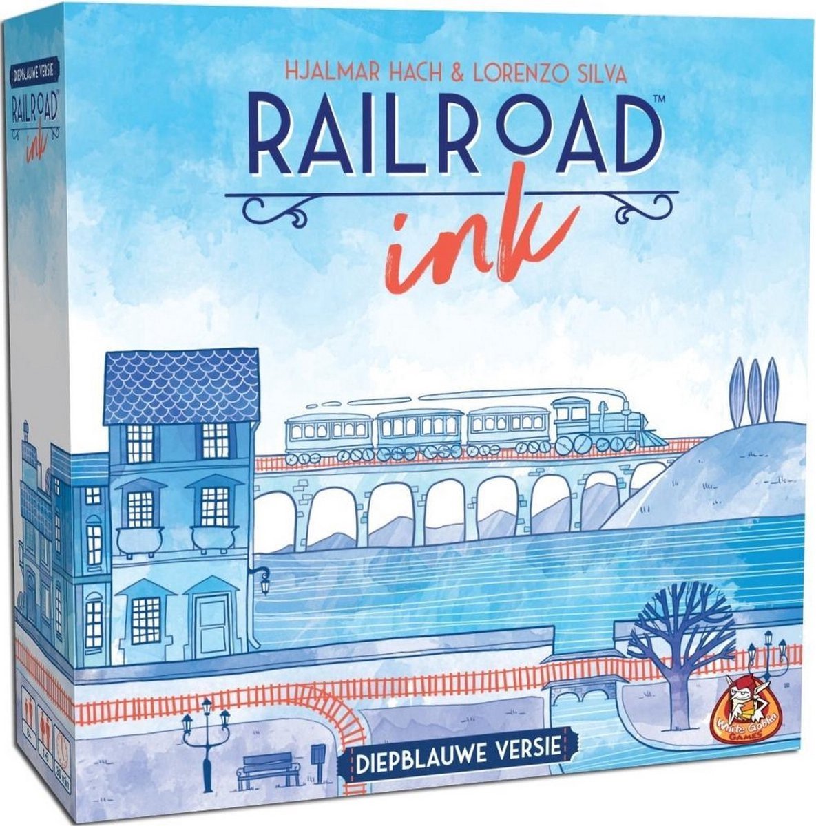 White goblin games - railroad ink (diepblauwe versie) - dobbelspel - 1 tot 6 spelers - roll write - puzzelspel - voor de hele familie