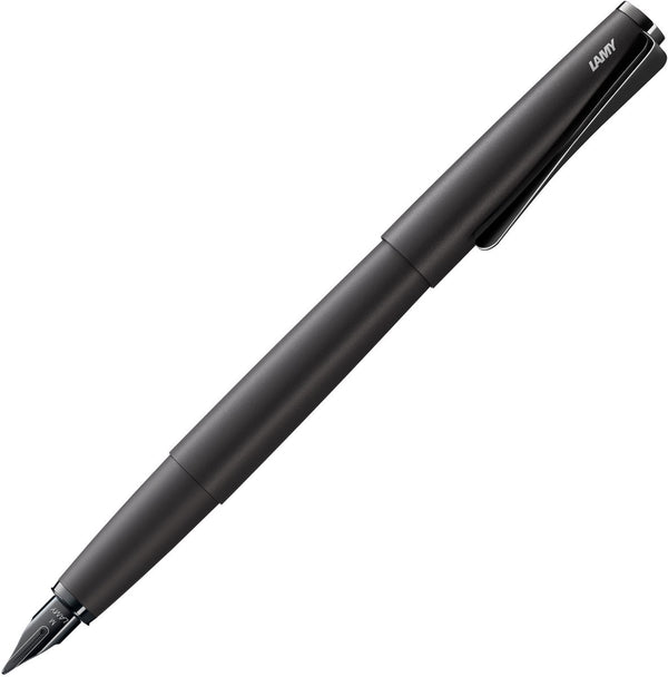 Lamy studio zwarte vulpen - universele vulpen in elegante volledig metalen behuizing - met propellervormige clip stalen penpunt in lijndikte f - incl. inktpatroon t 10 blauw