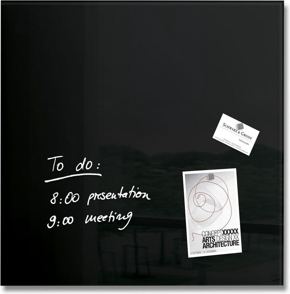 Sigel glasmagneetbord - artverum - 48x48cm - zwart - si-gl110