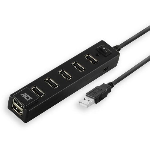 ACT Connectiviteit USB Hub 7 poort met aanen uit schakelaar